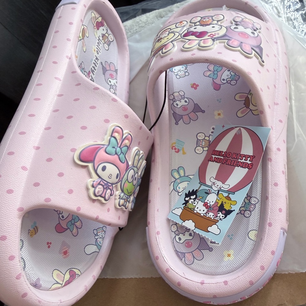 Hello Kitty Pink Kids Slide Sandals - Picture 2 of 3